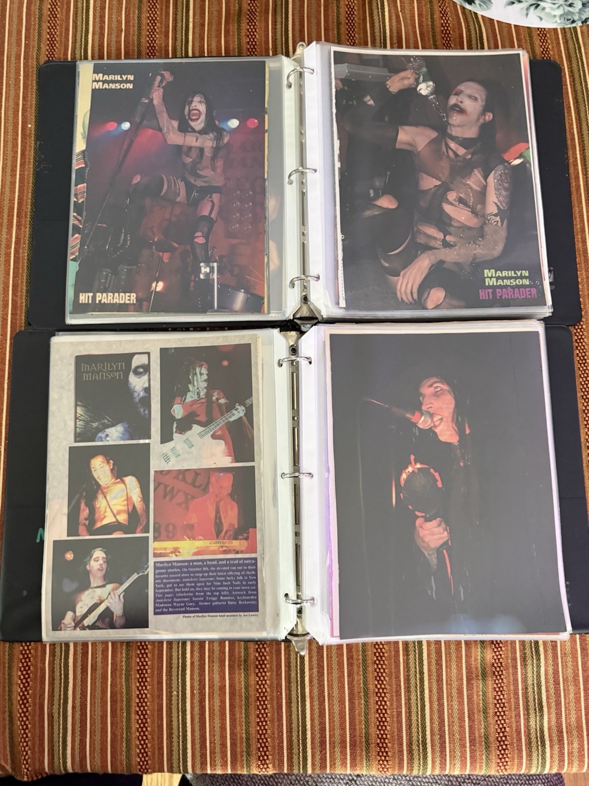 Marilyn Manson Lot Of 2 Binders Full Of 95-97 Magazine Articles 125 Pages