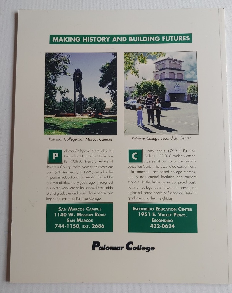 Escondido Union High School History, 100 Years of Excellence