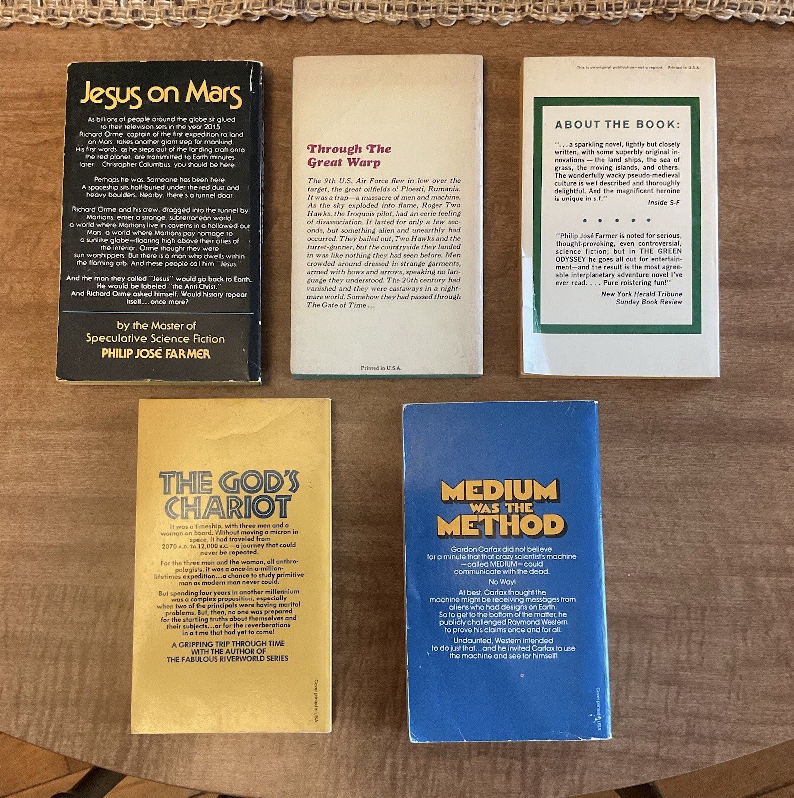 Philip Jose Farmer Paperback Book Lot Of 5 Green Odyssey Jesus On Mars Gate Time