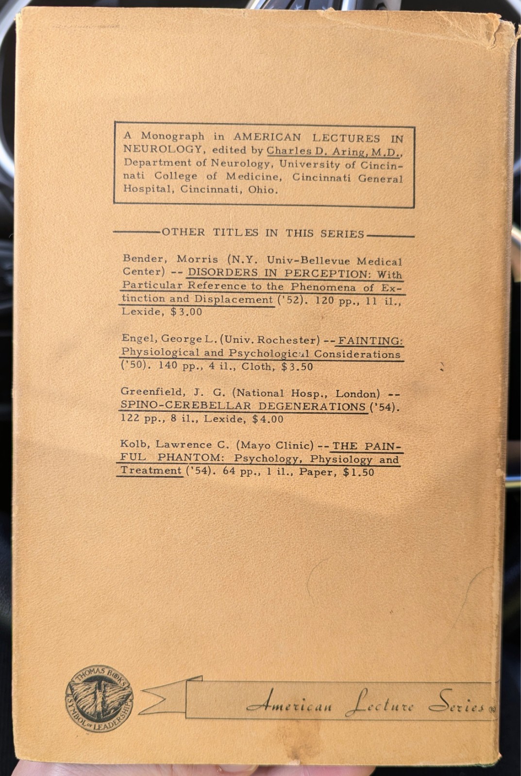 Rare, Denial of Illness, Edwin Weinstein, 1955, signed, Medical Lecture Series