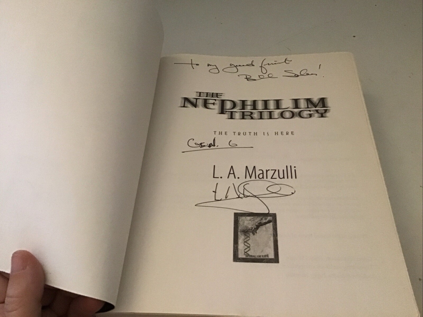 NEPHILIM TRILOGY COMPLETE 3 BOOK SERIES By LA Marzulli Autographed Signed