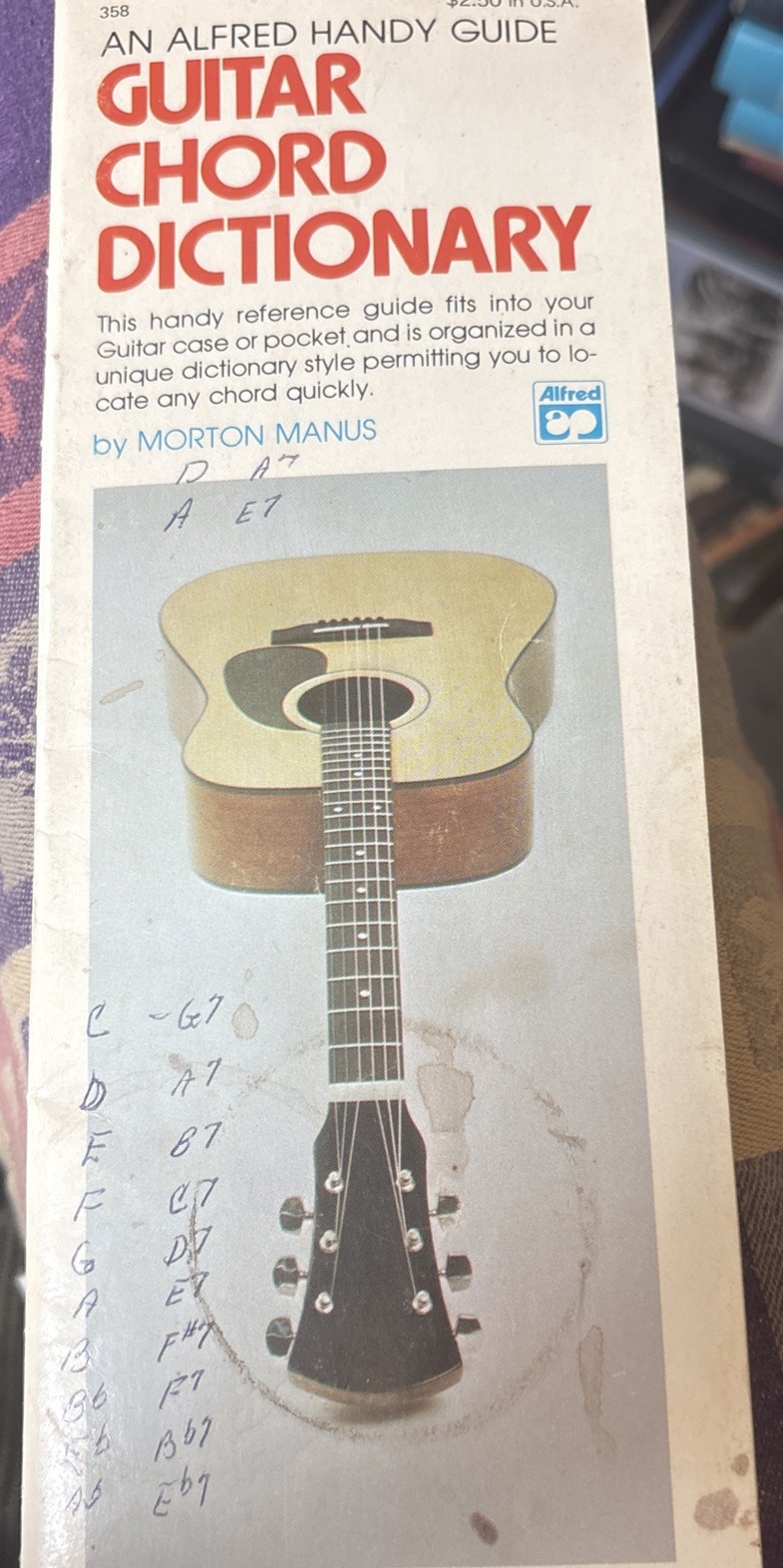 Guitar Chord Dictionary 1978 Alfred Handy Guide by Morton Manus