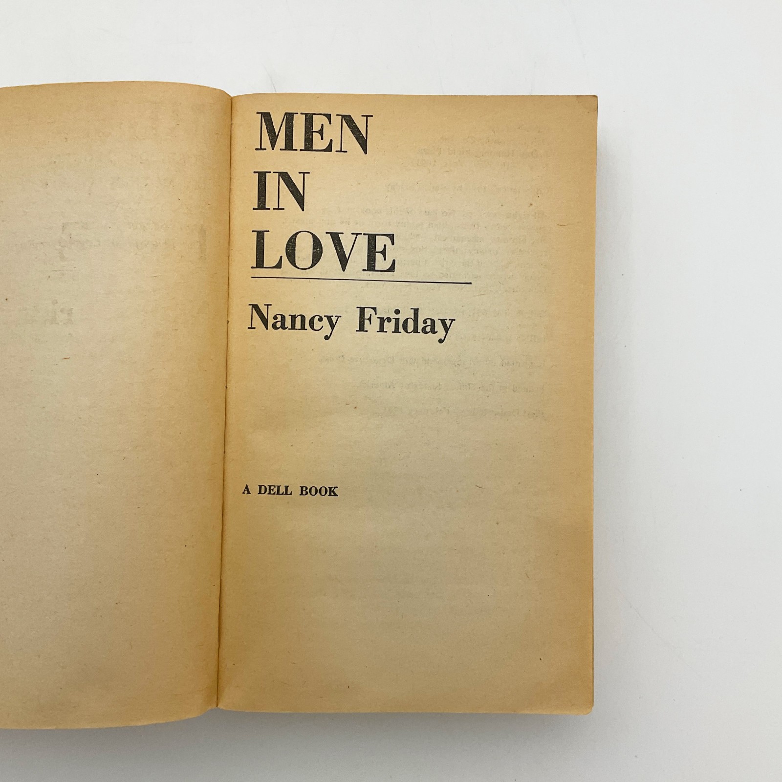 Men in Love Relationships Male Sexuality Paperback Book Nancy Friday 1981