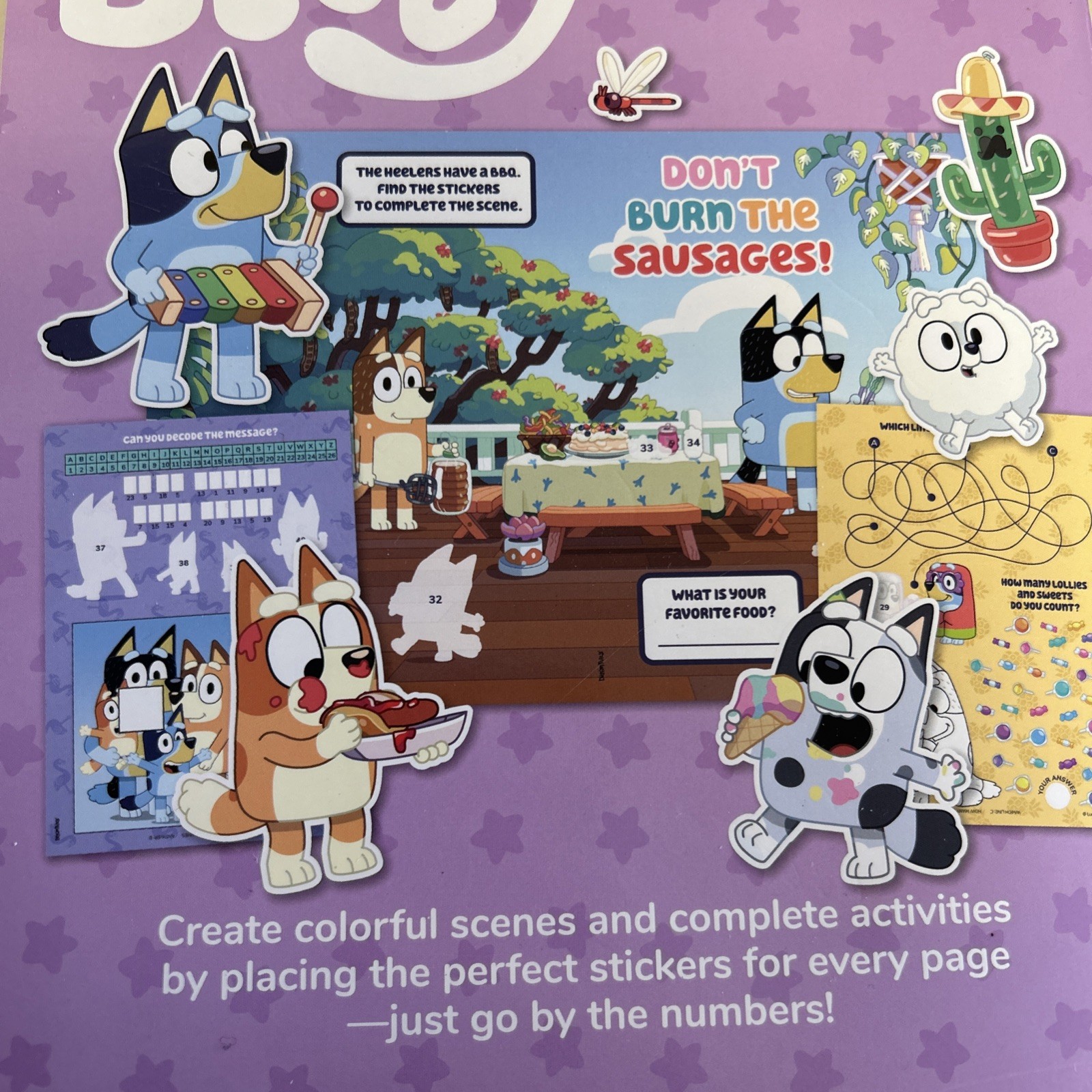 Bluey Sticker Activity Let’s Stick Together Sticker by Number 18 Pages Book NEW