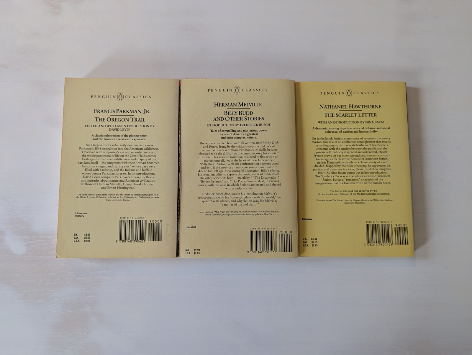 Lot of 3 Vintage Penguin Classics Books American Lit Hawthorne Melville Parkman