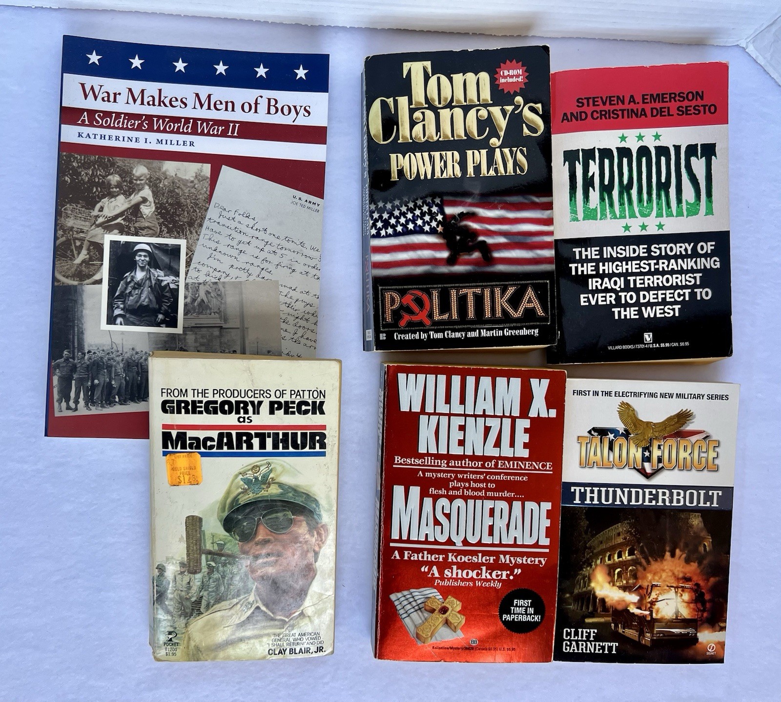 Lot Of 6 Military/War Paperback Books / Novels Fair-good Pre Owned 2lb 6.1oz