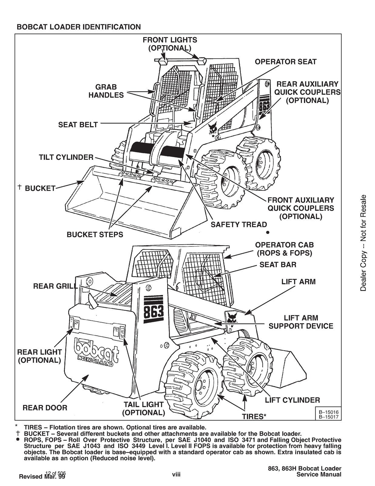 BOBCAT 863 & 863 HIGH FLOW SERVICE MANUAL CLOSURE – JACKET – HUGE FOLDOUTS!