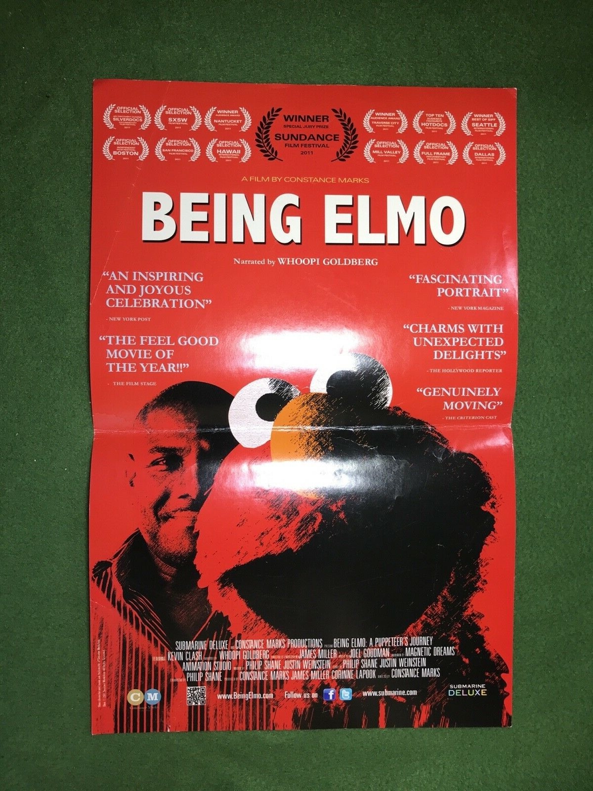 Being Elmo 11 x 17 movie poster Sesame Street 2012 PBS CTW Henson Submarine