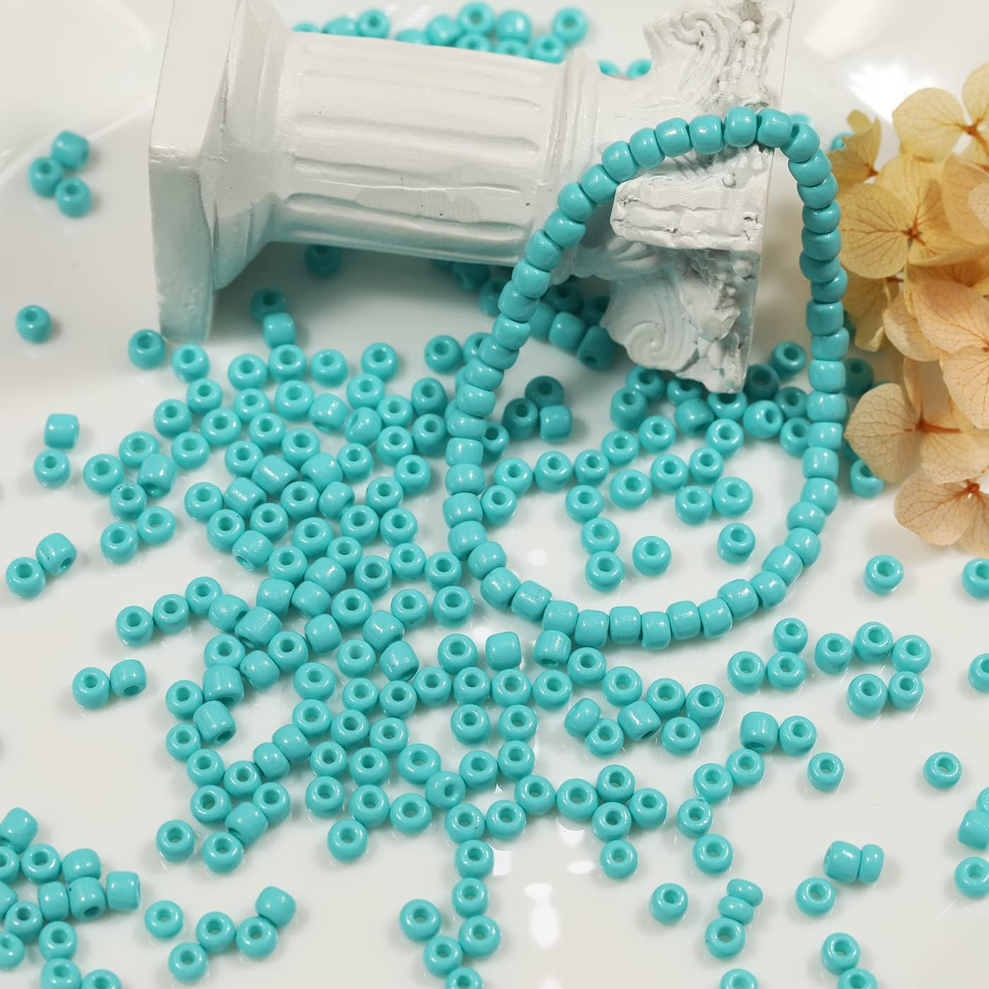 Turquoise Green Color 4mm Seed Beads About 1200pcs/100Grams in Bag, 6/0 Glass Cr