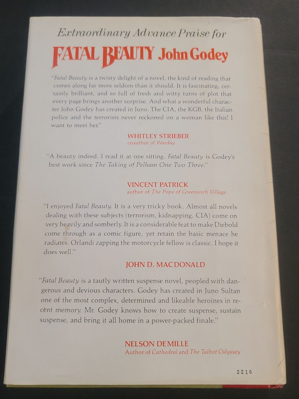 Godey, John – Fatal Beauty – 1st edition HCDJ 1964