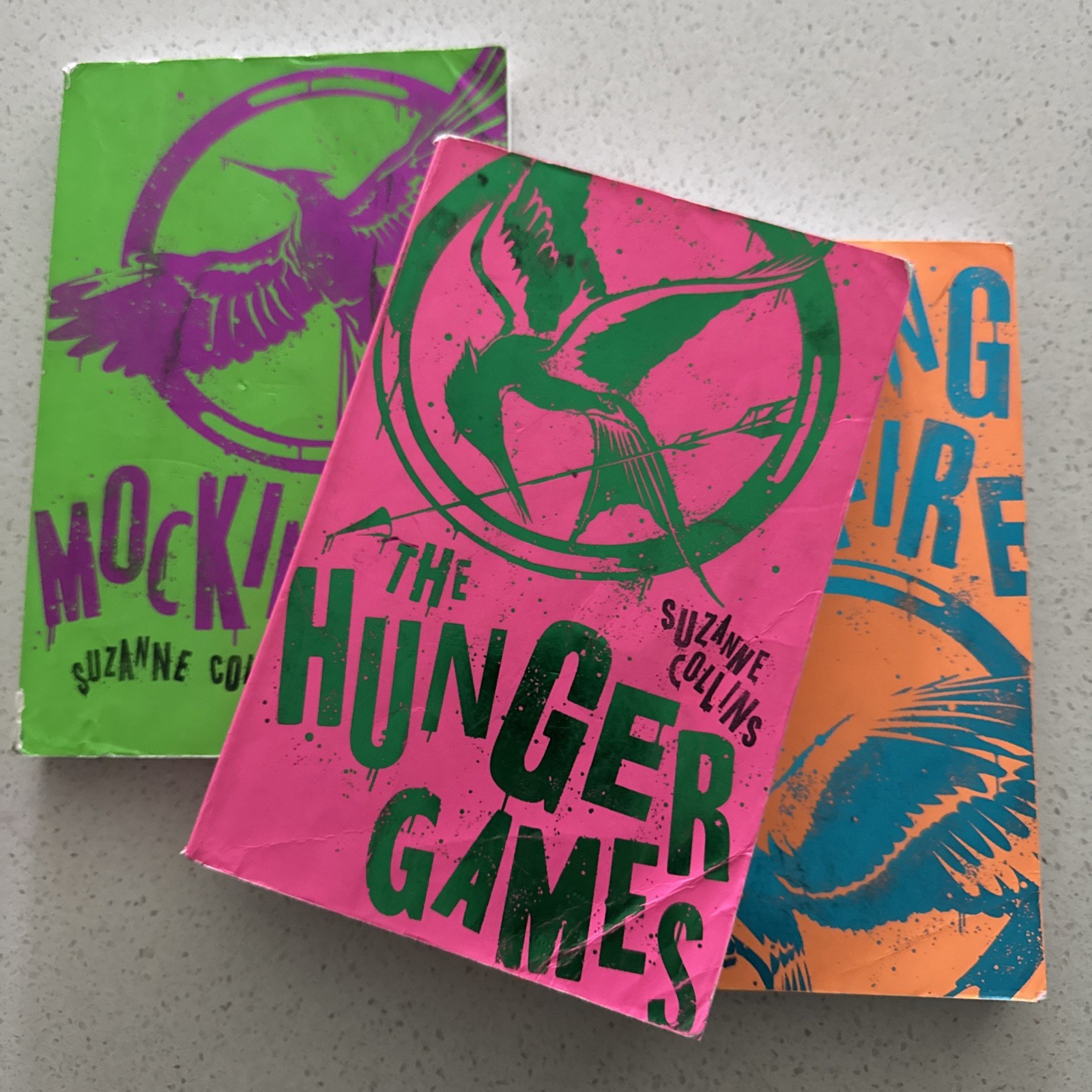 Rare The Hunger Games Neon Trilogy Box Suzanne Collins Paperback Scholastic.