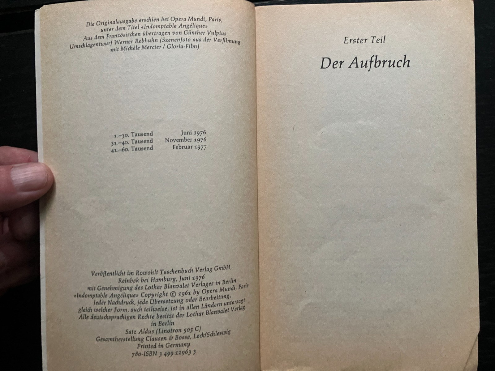 Angelique Series By Anne Golon Lot of 6 Softcover German 1970’s rororo