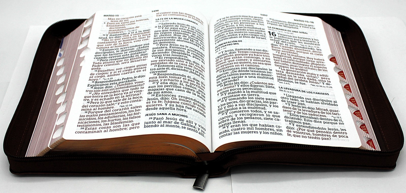 Biblia Reina Valera 1960 Letra Gigante cierre indice Cafe en Imitacion piel