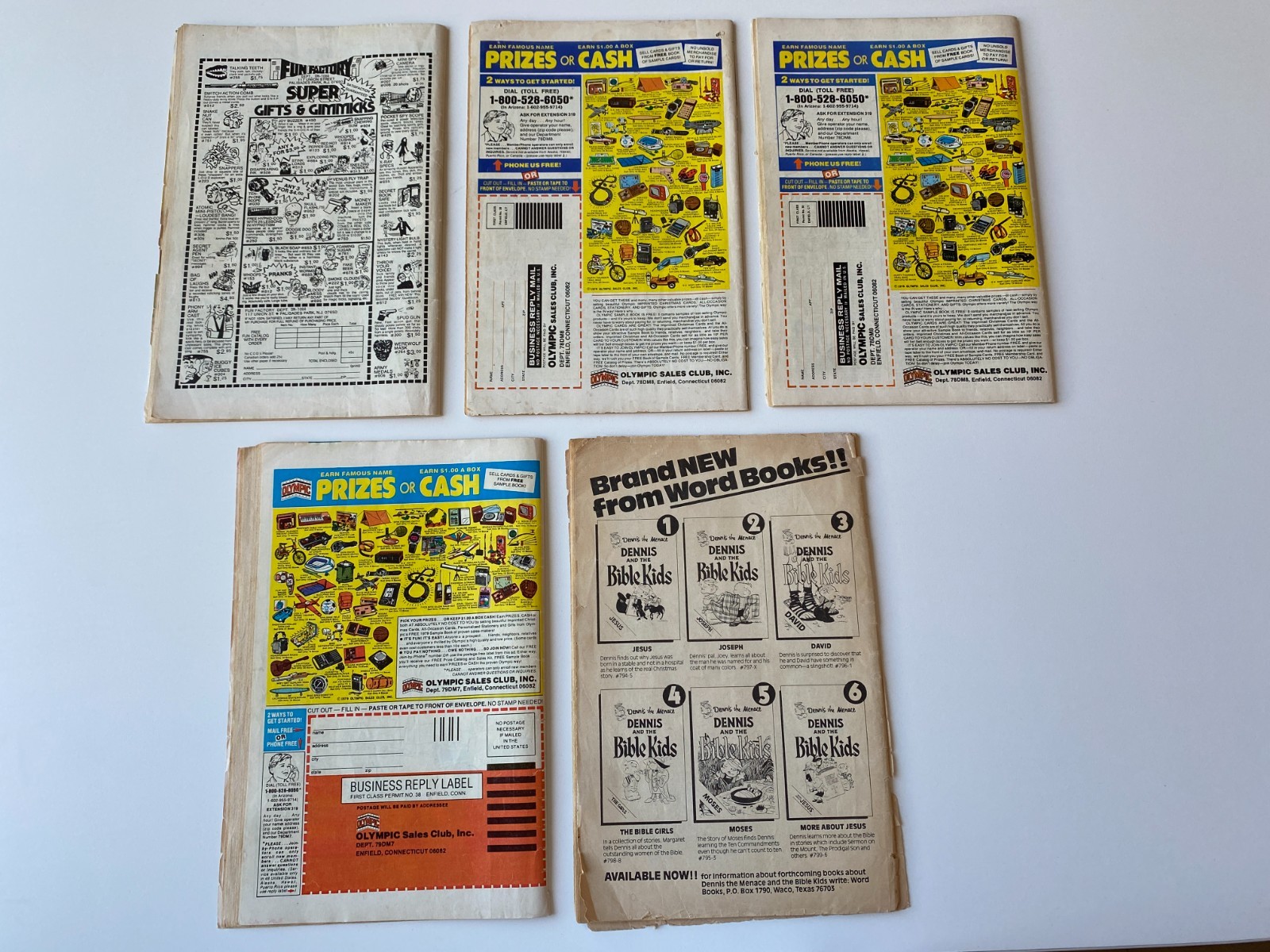 DENNIS MENACE COMIC MAGAZINE LOT 5~Vintage 1970’s~BIBLE KIDS~Fort Sutter~TROUBLE