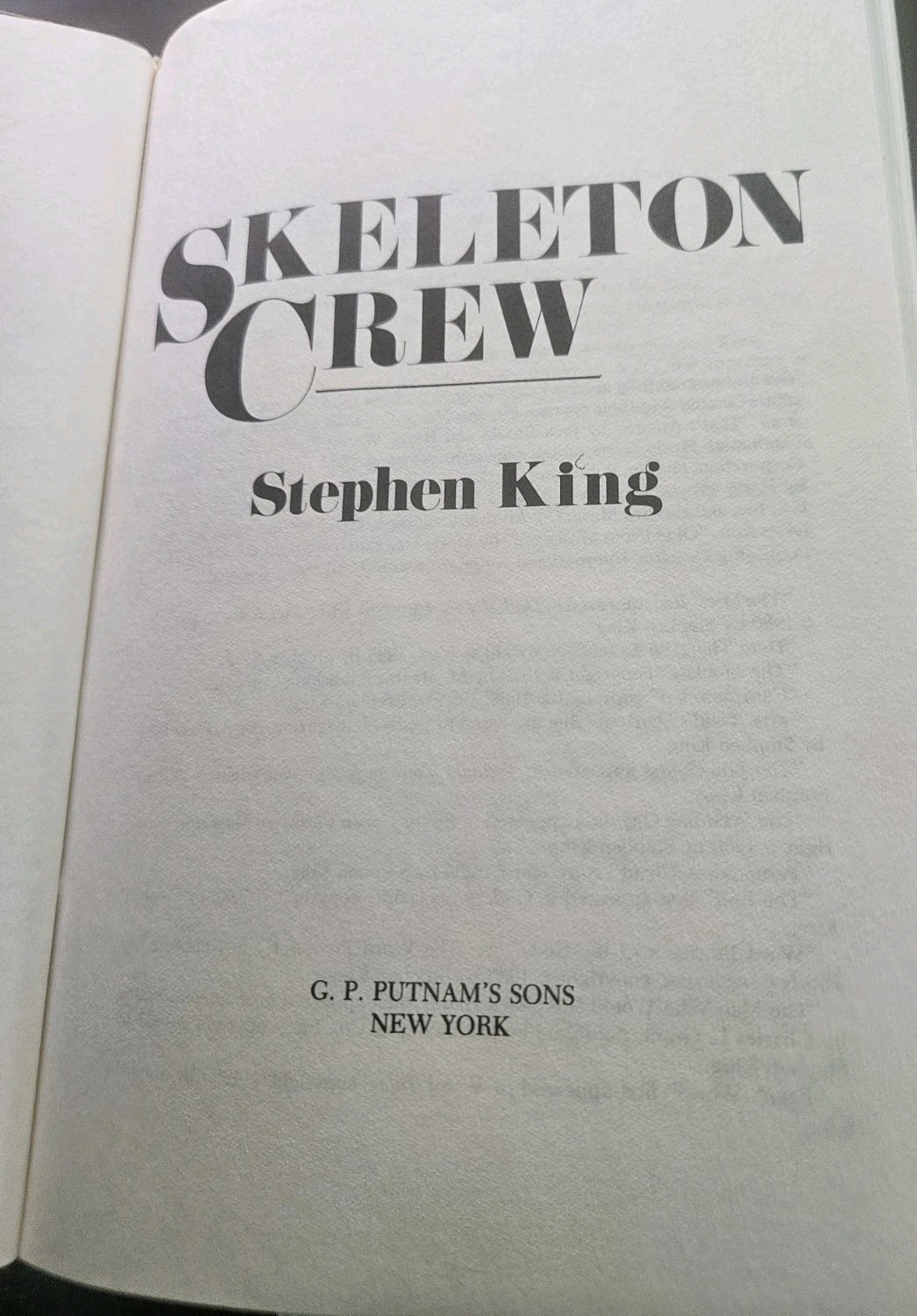Vintage Skeleton Crew Stephen King G P Putnam’s Sons Black HC DJ 1985 USA