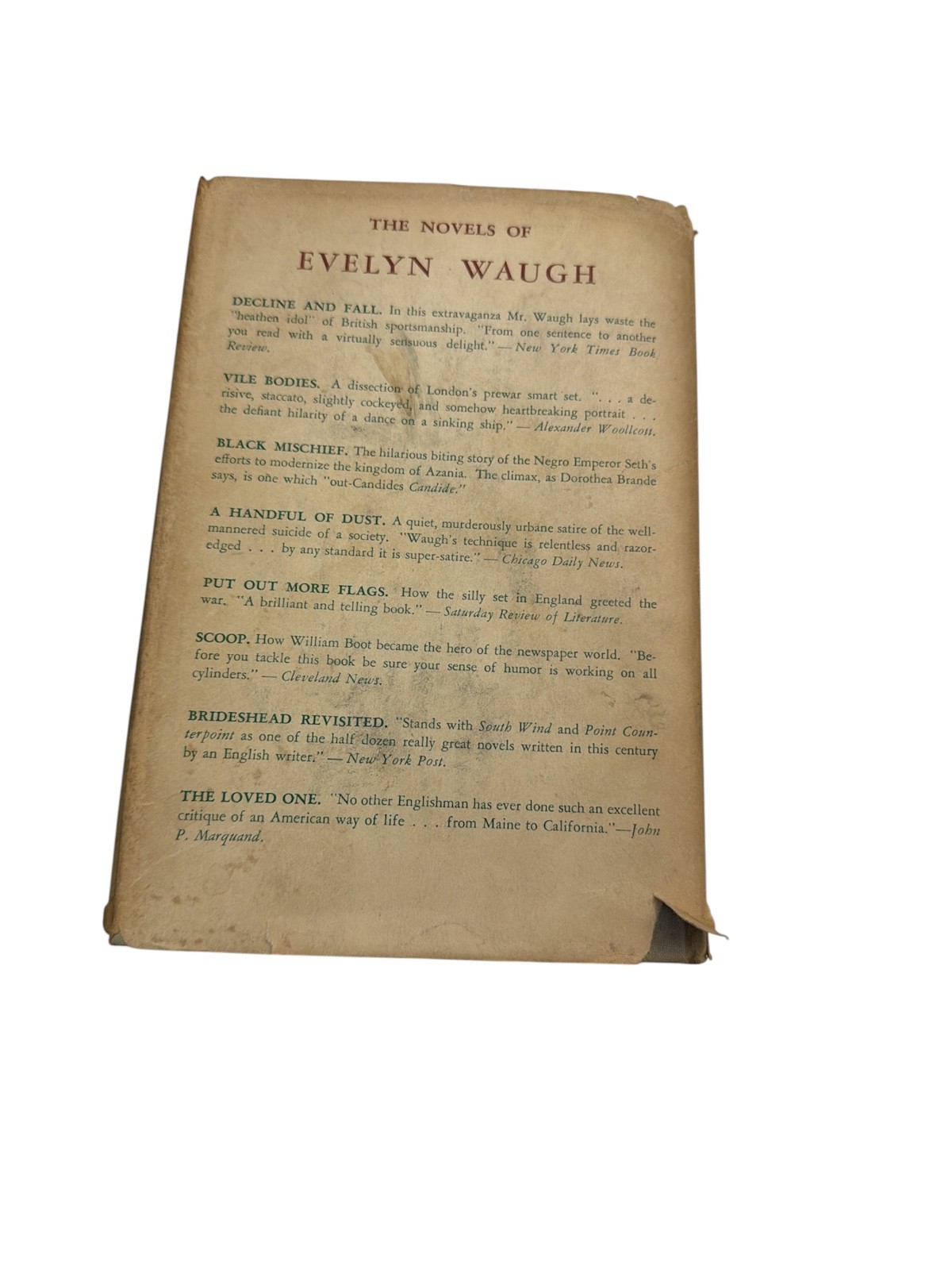 The Loved One by Evelyn Waugh First Edition 1948 Hardcover Vintage Novel