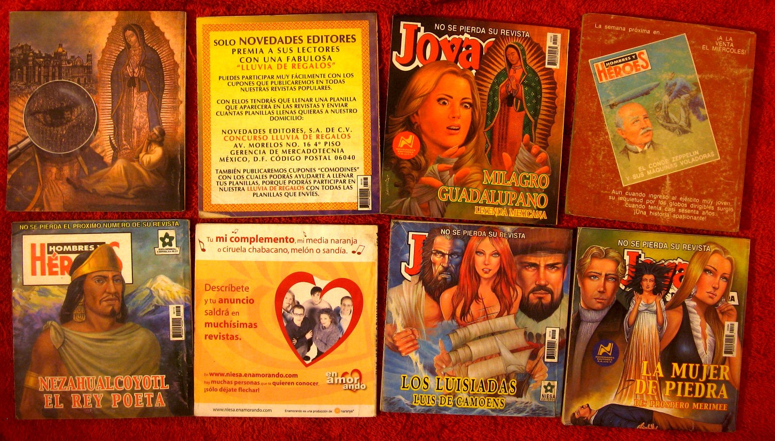 HOMBRES Y HEROES – set de 8 novelas ilustradas, vintage Mexican pulp fiction