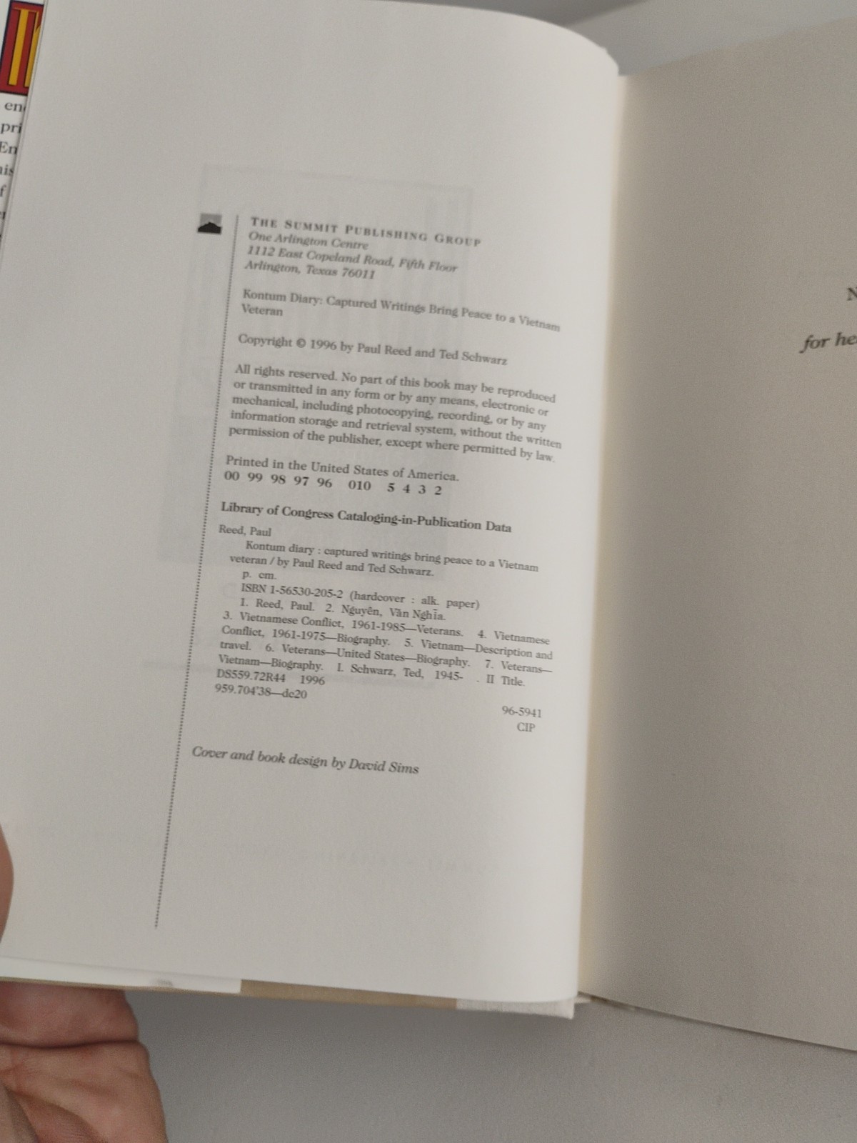 Kontum Diary By Reed & Schwarz, SlGNED