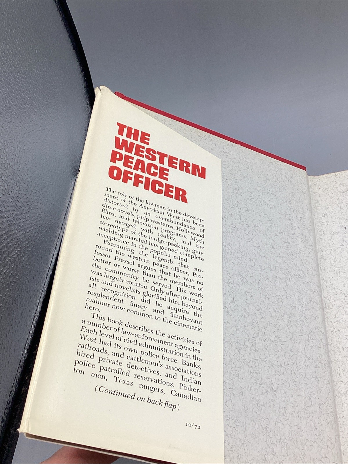 The Western Peace Officer, Frank Richard Prassel, 1972, 1st Ed., Old West, HCDJ