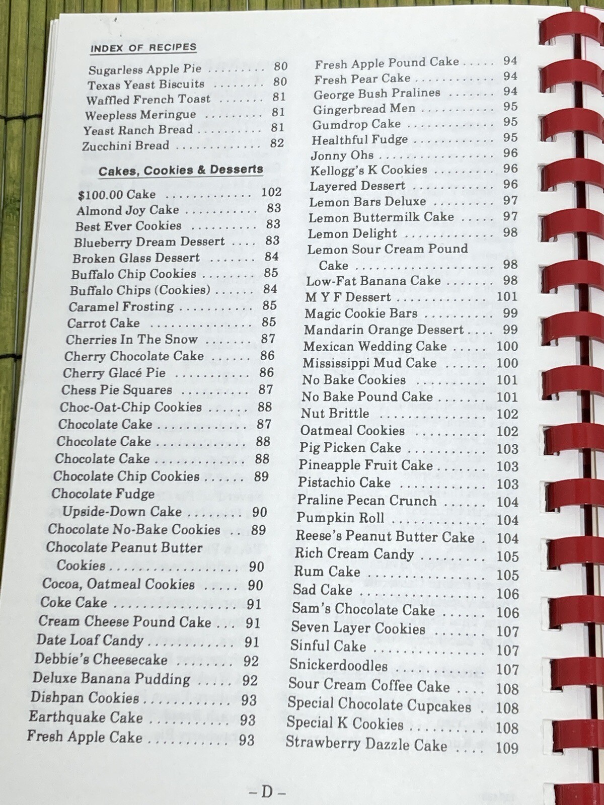Vintage Cook Book Our Best Home Cooking Tishomingo United Methodist Women