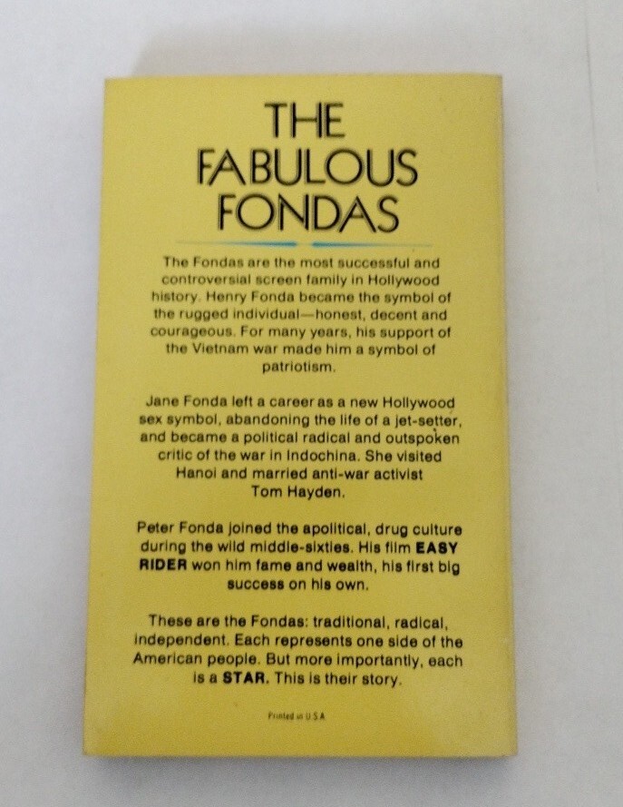 Henry, Jane and Peter – The Fabulous Fondas by Jack Stewart 1976 vintage pbk VG