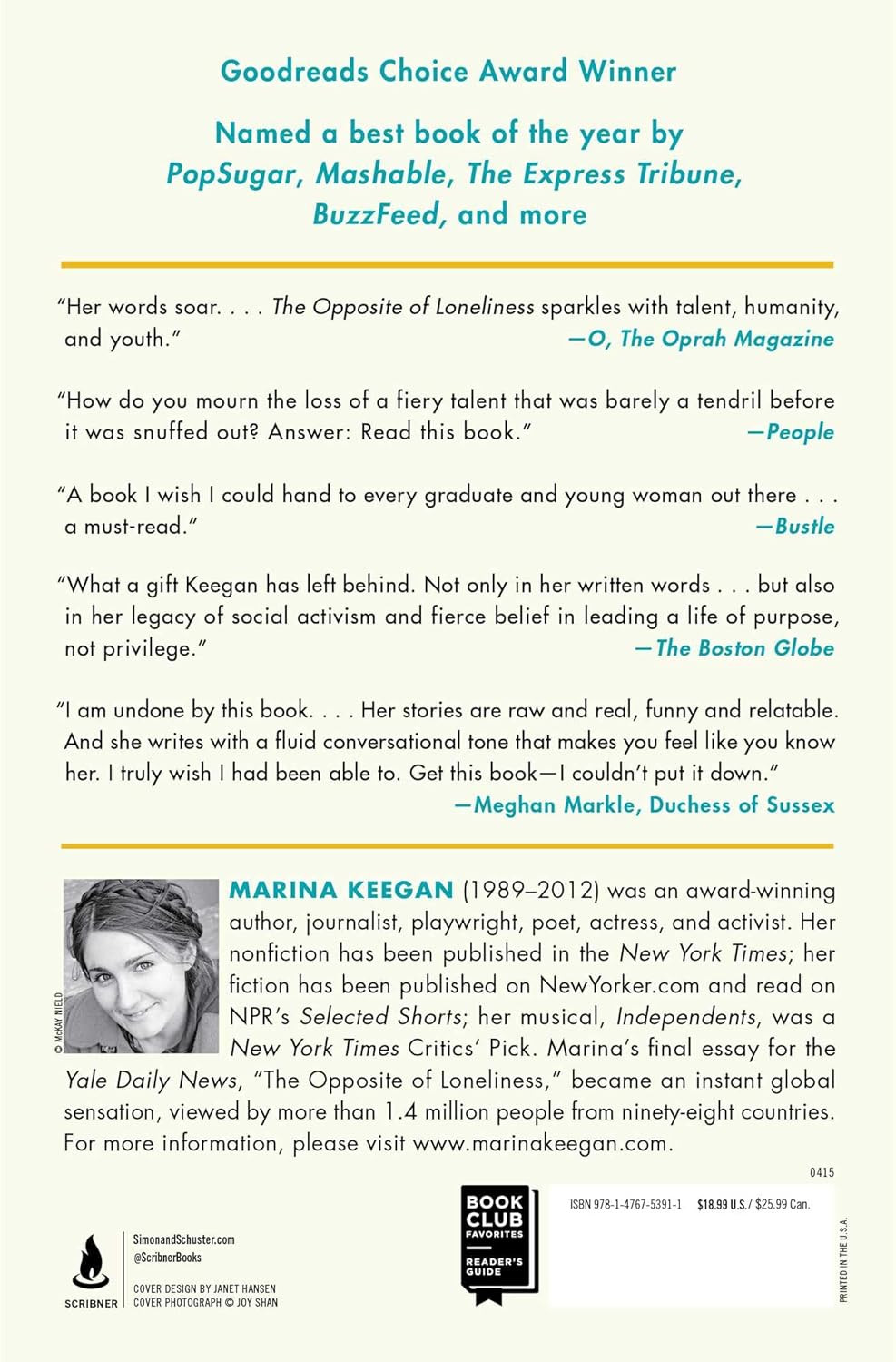 The opposite of Loneliness: Essays and Stories (An Inspirational Bestseller)