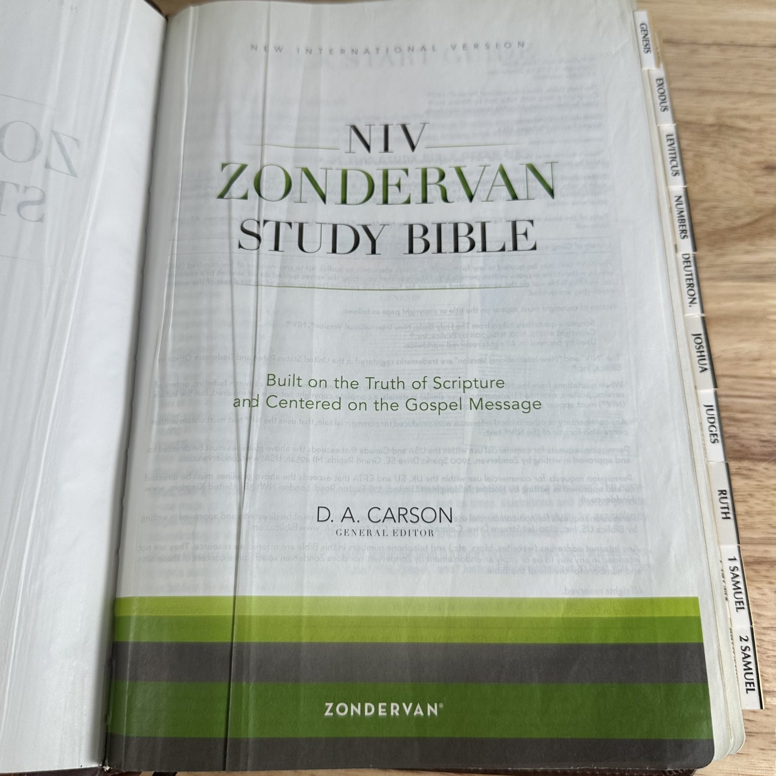 NIV Zondervan Study Bible D. A. Carson 2011 LeatherTouch Thumb Indexed Zondervan