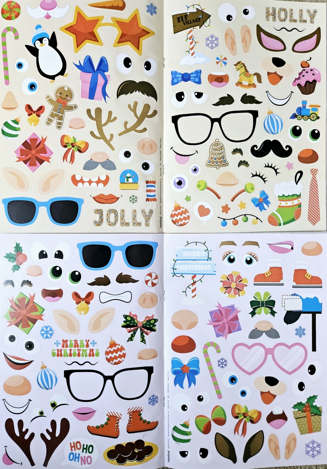 Christmas Holiday Create A Face Children’s Sticker Activity Book Set Of 2 New!