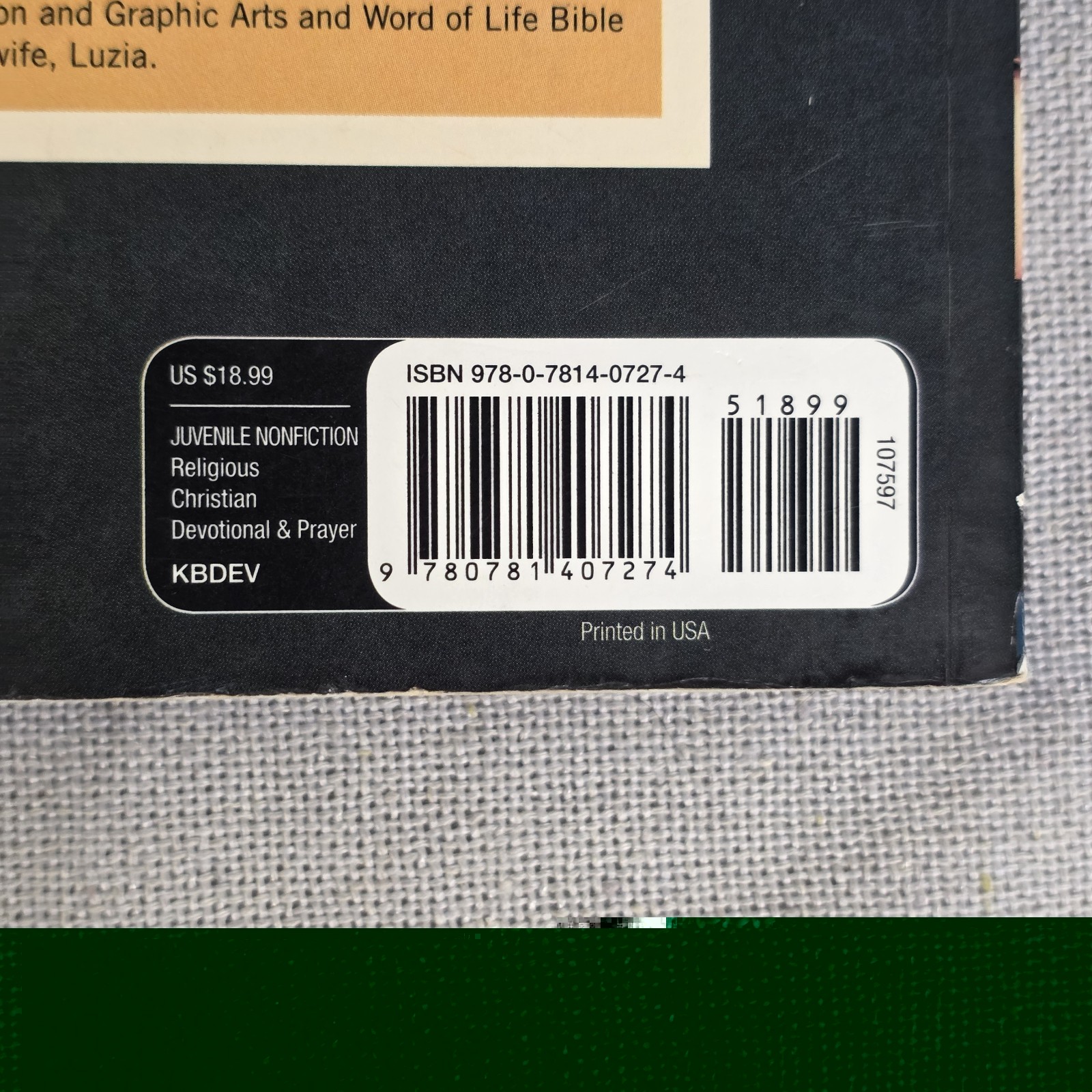 The Action Bible Devotional (by Jeremy V. Jones) David C Cook – Note Condition