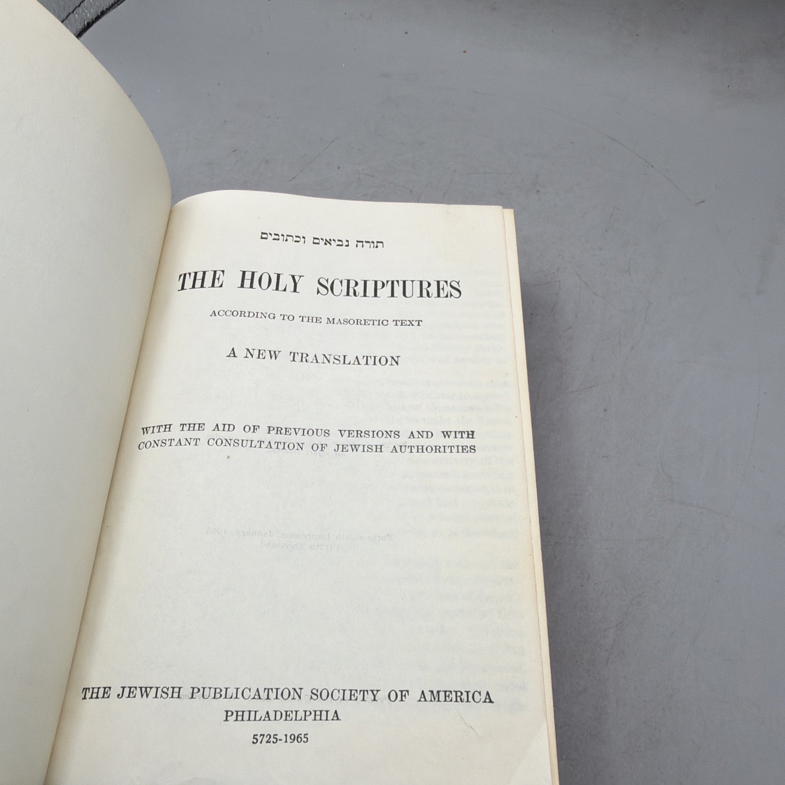 THE HOLY SCRIPTURES- According To Masoretic Text -1965 Jewish Publication -HC