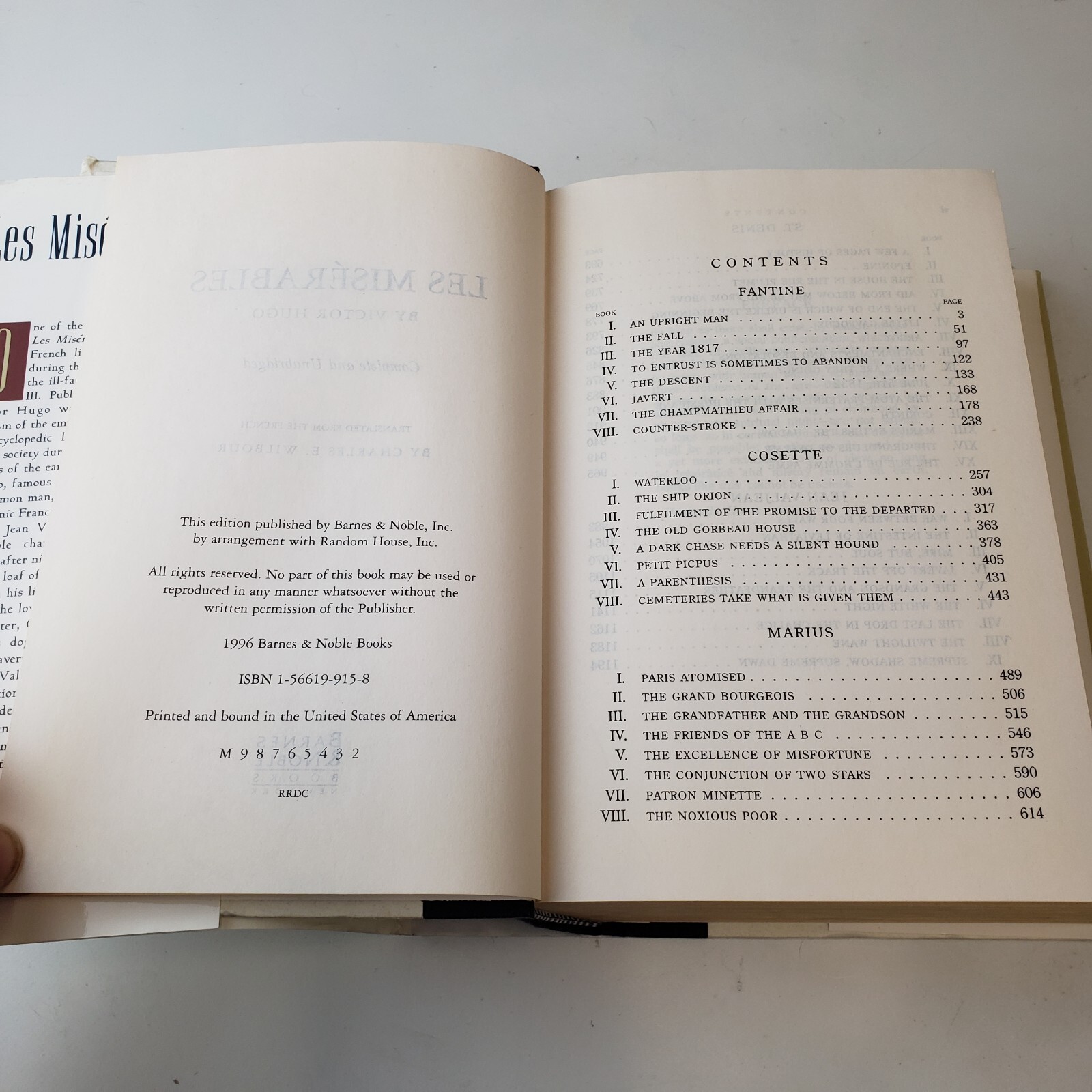 Les Misérables Victor Hugo Hardcover 1996 Unabridged Dust Jacket Classic Novel