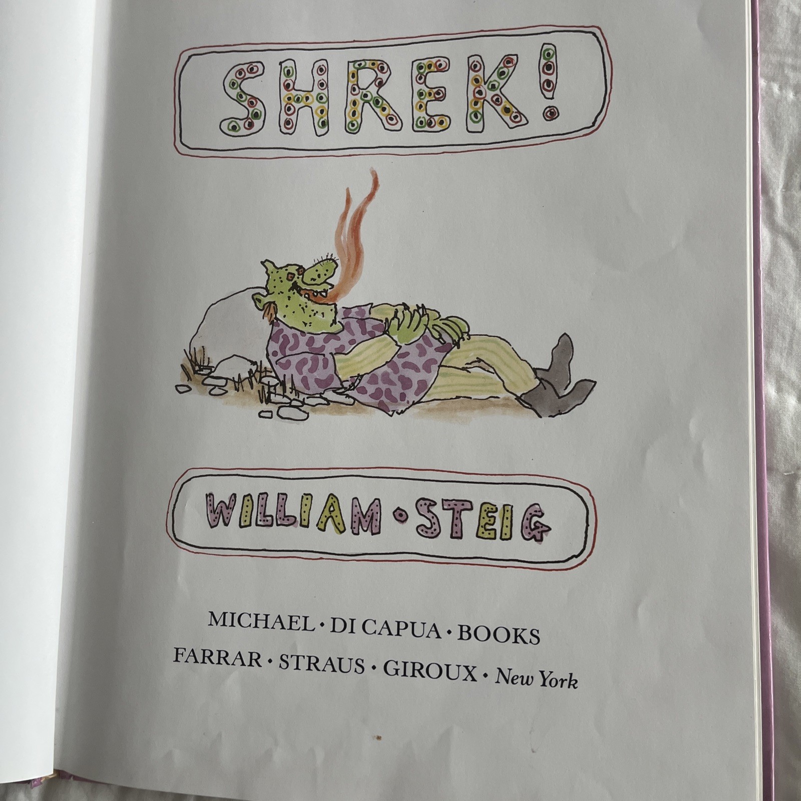 Vtg SHREK First Edition Book 90’ William Steig Farrar Straus Giroux NY Nostalgia