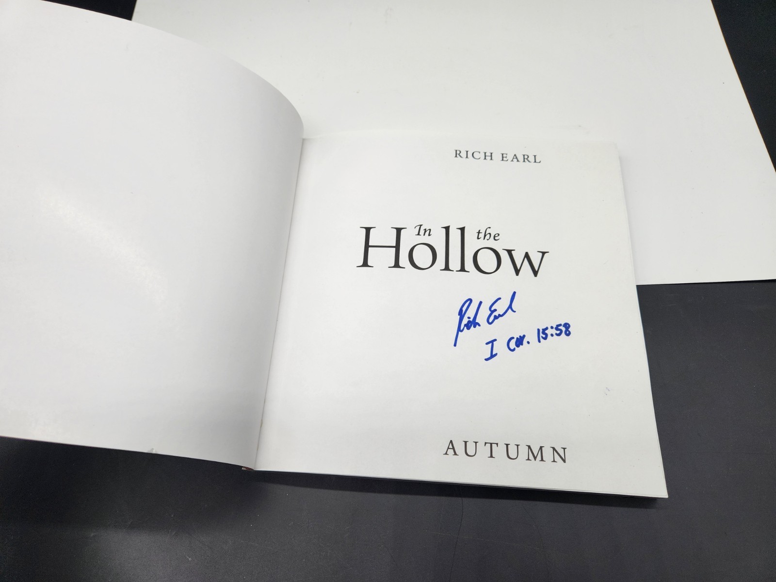 In the Hollow Autumn by Rich Earl Outskirts Press Signed