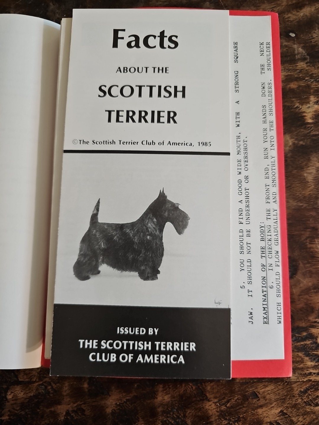 1985 STCA Scottish Terrier Standard Illustrated Lori Bush Judge Packet