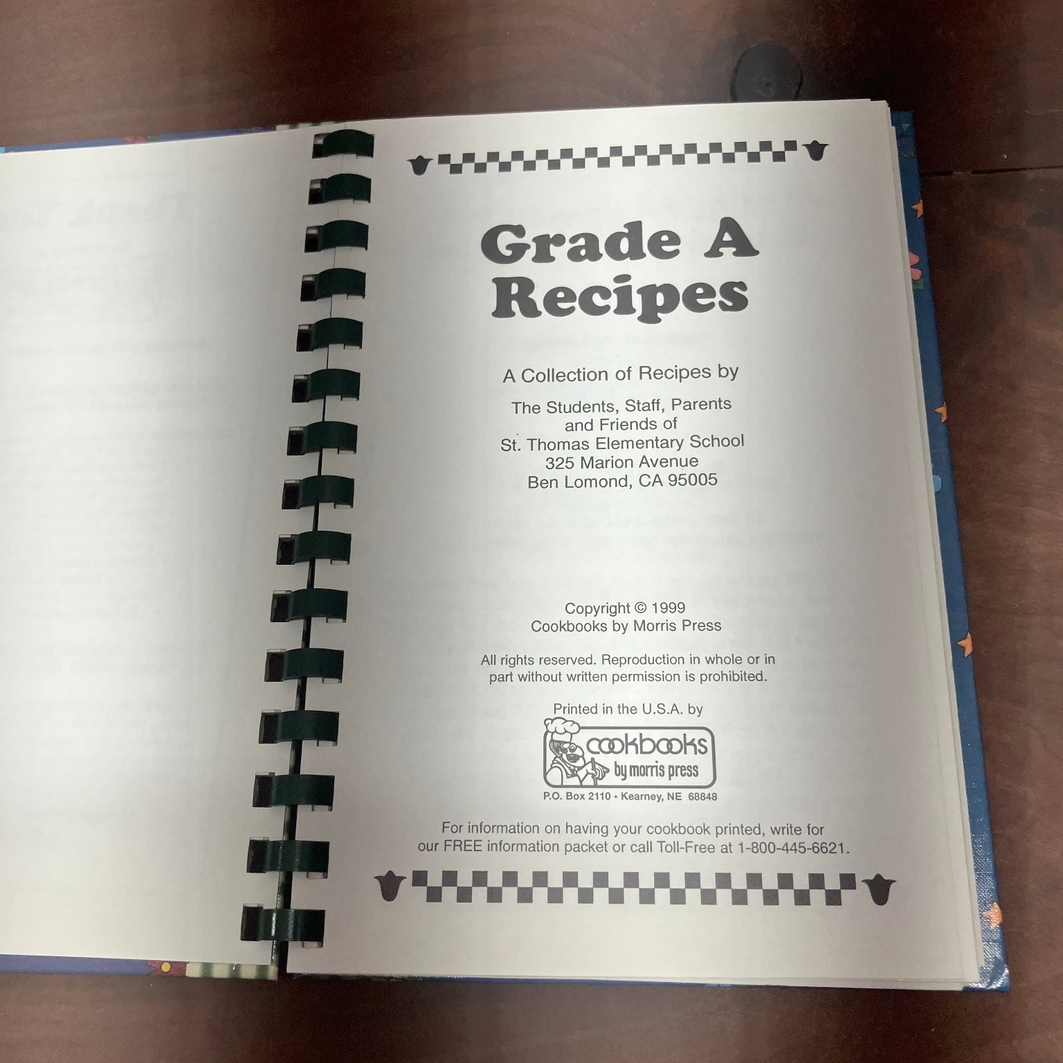 Grade A Recipes St. Thomas Elementary 1999 Cookbook Morris Press Sample