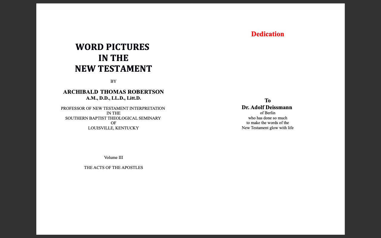 Word Pictures in the New Testament by AT Robertson (E-Book Set ) ALL 6 Volumes