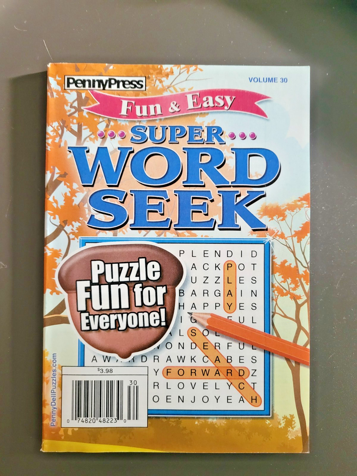 Lot of 3 Penny Press Family Fun & Easy Word Seek Puzzles – Hours Of Solving Fun!