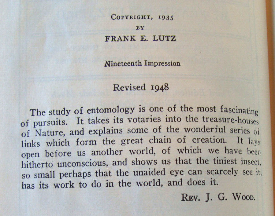 Field Book Of Insects ~1948 HC~ Lutz Entomology Bug Bee Moth Larva Butterfly 🦋