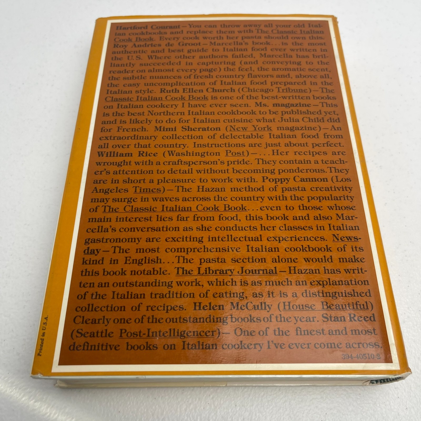 The Classic Italian Cookbook – Marcella Hazan – 1979 hc