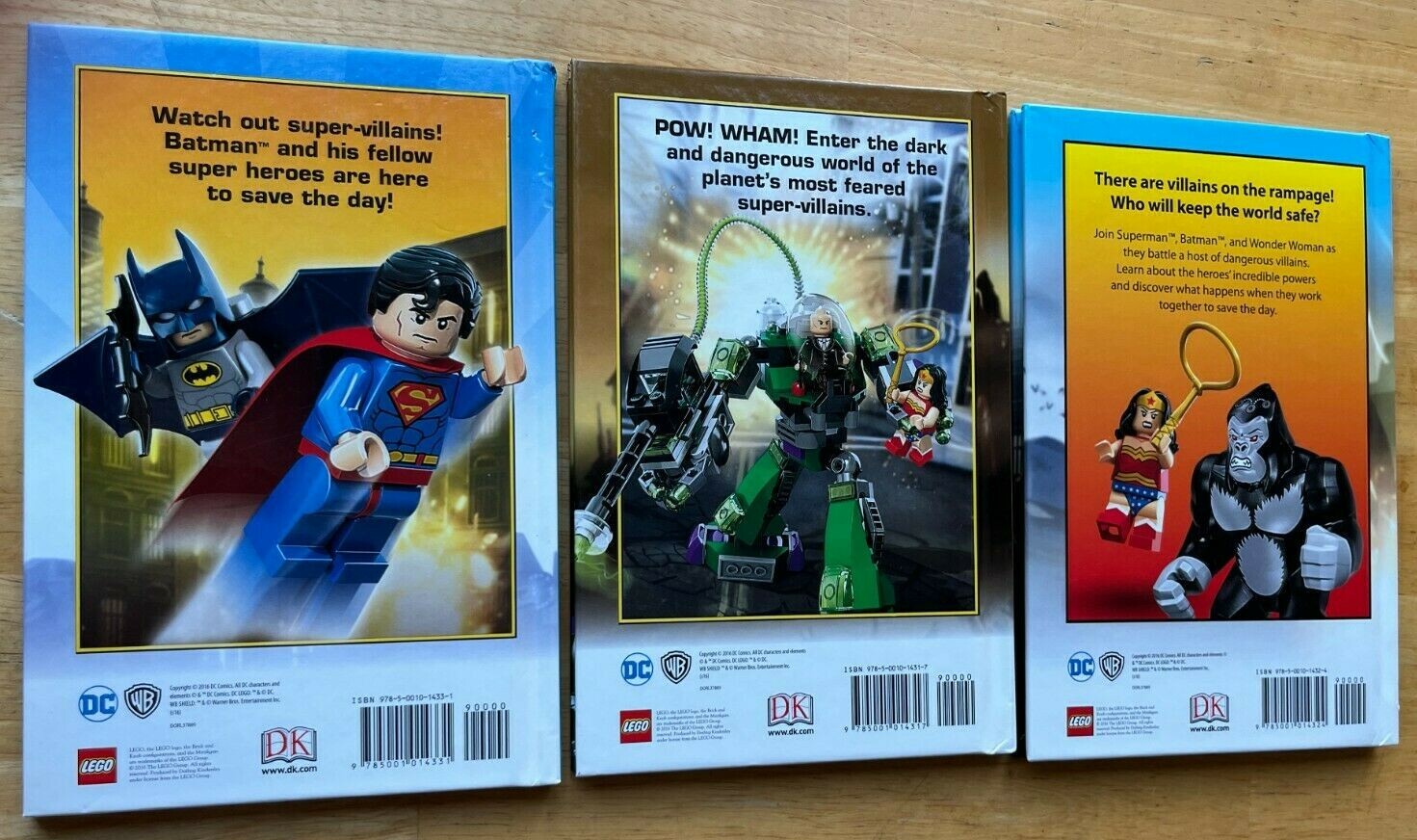 Set of 3 Lego DC Comics Super Heroes Books (Hardcover)