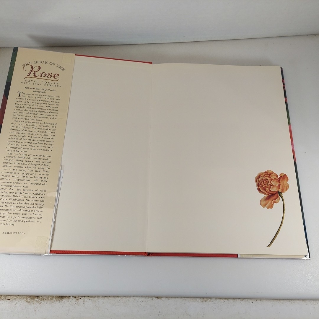The Book of the Rose David Squire 1991 Crescent Books 1st Print Illustrated HCDJ