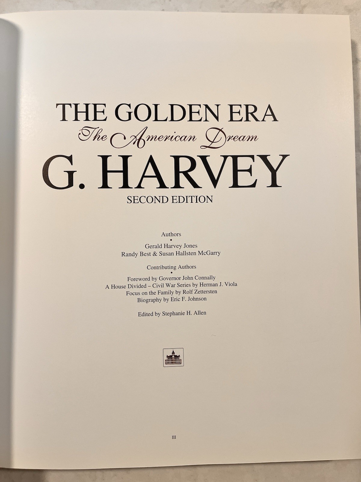 G. HARVEY “THE GOLDEN ERA-THE AMERICAN DREAM” (1992) Coffee Table Book, +++++