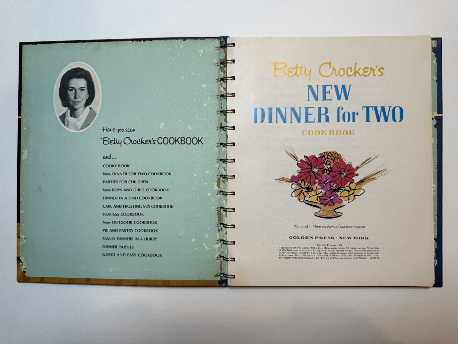 Vintage Betty Crockers New Dinner For Two Cook Book Spiral 1971