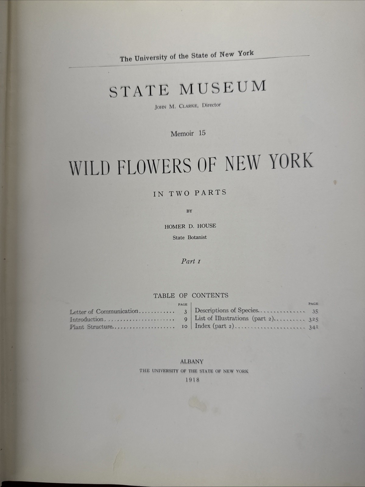 Wildflowers Of New York Part One 1918 Original Edition