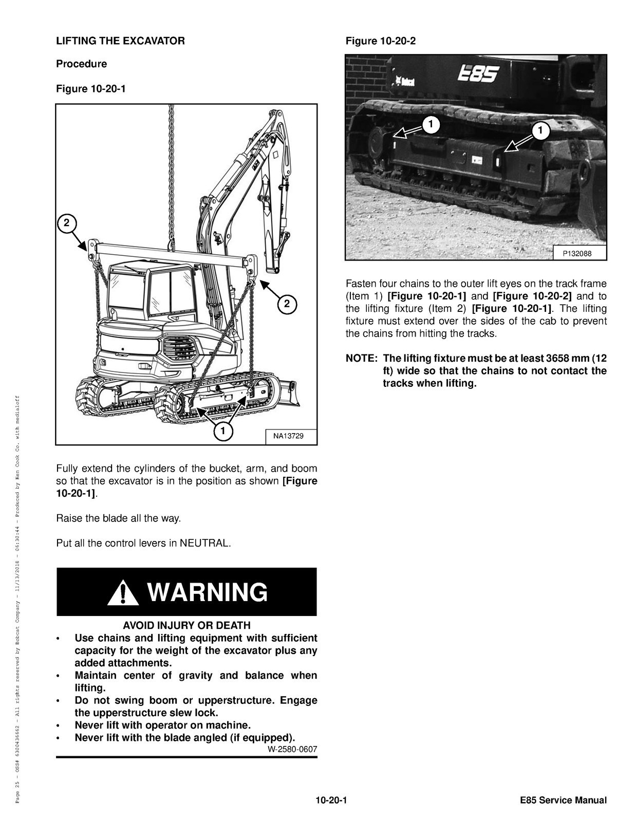 BOBCAT E85 Excavator Service Manual SN B48411001 Up, BIND, FRONT & BACK, FOLDOUT