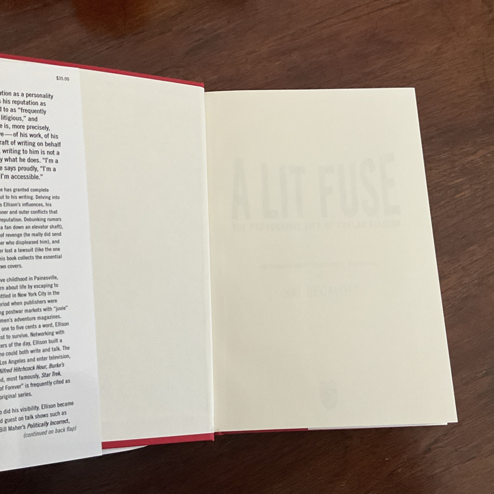 A Lit Fuse The Provocative Life of Harlan Ellison Biography HARDCOVER DJ 1st Ed