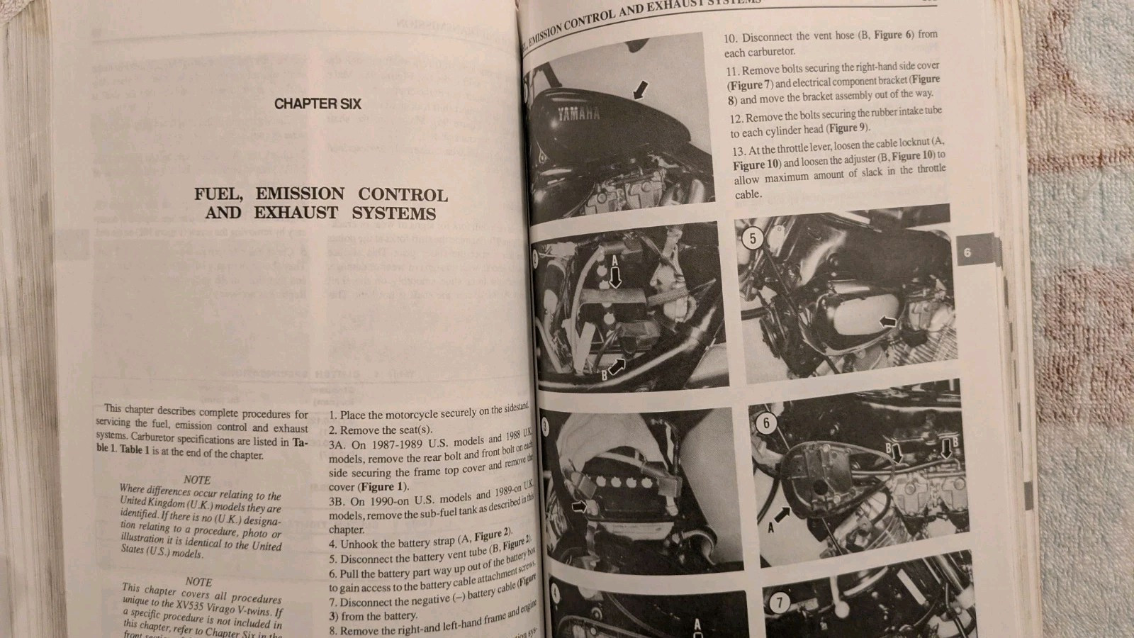 YAMAHA 1981-1999 XV535-1100 Service Manual, AS IS, Heavily Used, PB, 408p, 2001