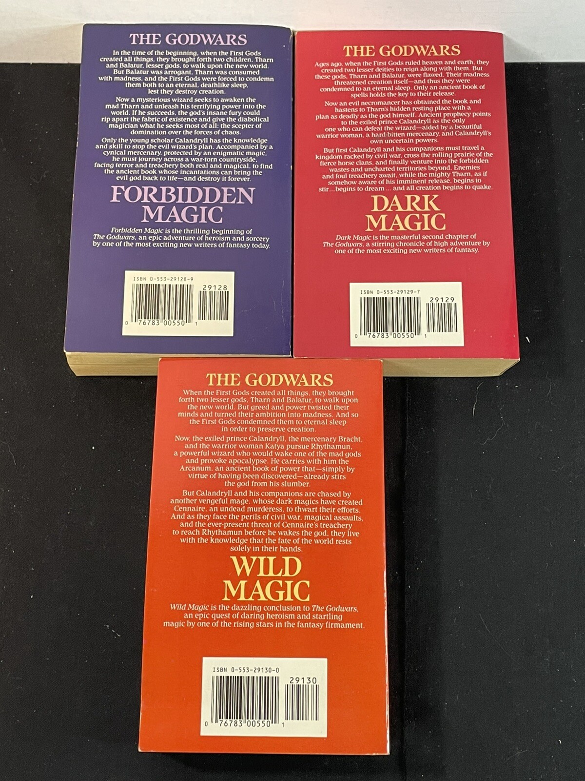 3V Set THE GODWARS Angus Wells – Forbidden Magic, Dark Magic, Wild Magic