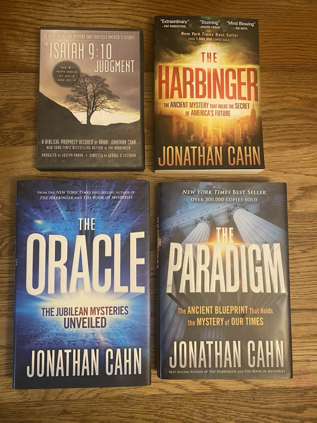 Jonathan Cahn Book & DVD Lot Harbinger, Paradigm, Oracle, Isaiah 9:10 Judgement