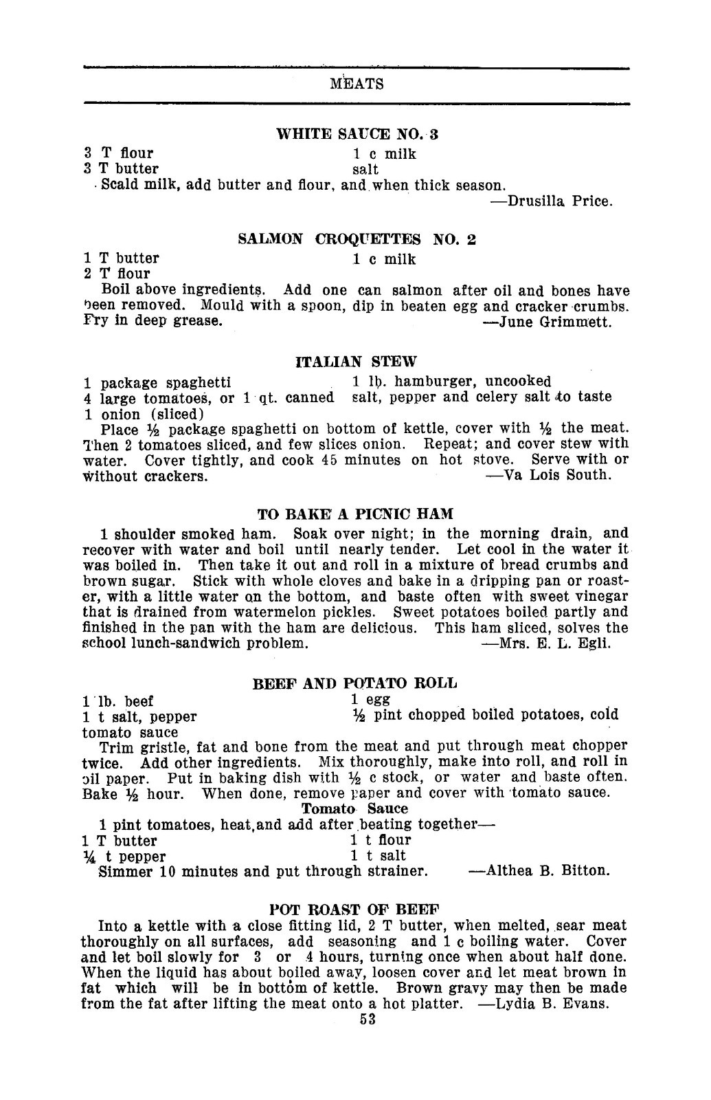 1926 Y.L.M.I.A. Vintage Cook Book 106 Pages